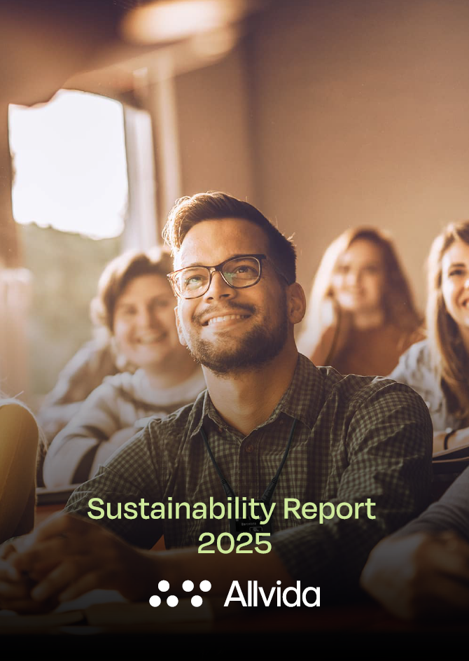 Front page of Allvida sustainability report 2025